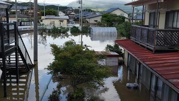 河川氾濫により浸水した住宅