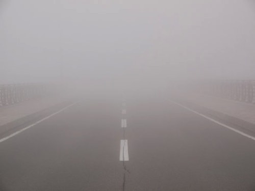 濃霧の国道