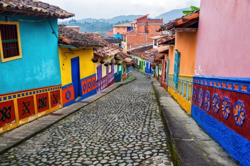 コロンビアのカラフルな町並み
