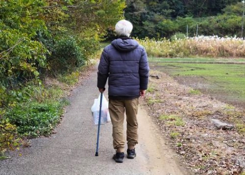 散歩する高齢者