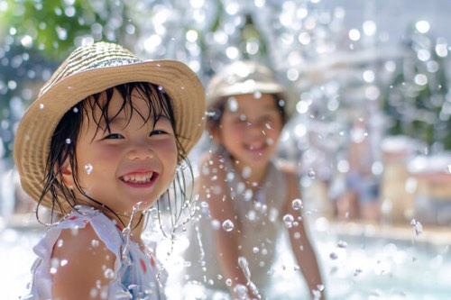 夏の水遊び