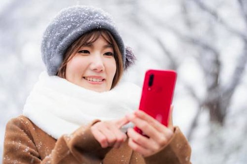 冬のスマホ