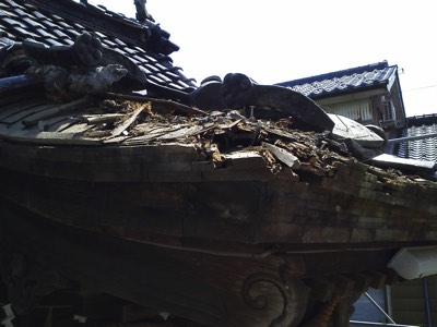 富山県高岡市古定塚熊野神社屋根瓦補修工事