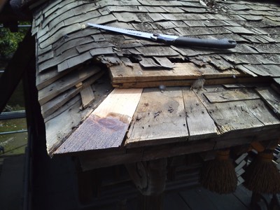 富山県高岡市古定塚熊野神社屋根瓦補修工事