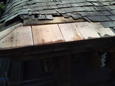 富山県高岡市古定塚熊野神社屋根瓦補修工事