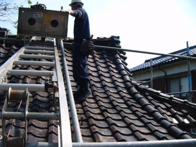 富山県高岡市古定塚熊野神社屋根瓦補修工事