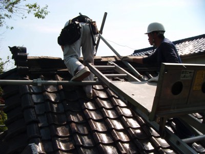 富山県高岡市古定塚熊野神社屋根瓦補修工事