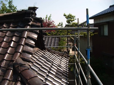 富山県高岡市古定塚熊野神社屋根瓦補修工事