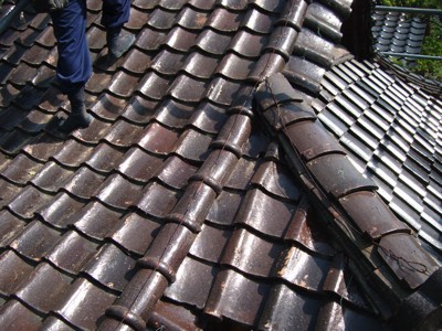 富山県高岡市古定塚熊野神社屋根瓦補修工事