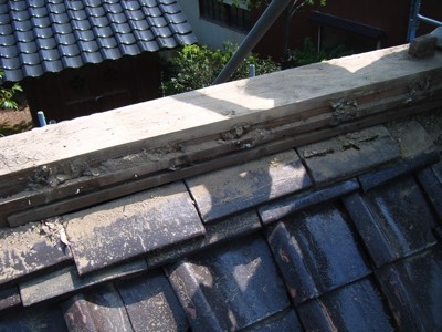 富山県高岡市古定塚熊野神社屋根瓦補修工事