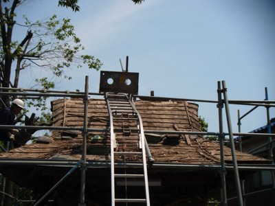 富山県高岡市古定塚熊野神社屋根瓦補修工事