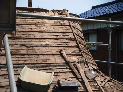 富山県高岡市古定塚熊野神社屋根瓦補修工事