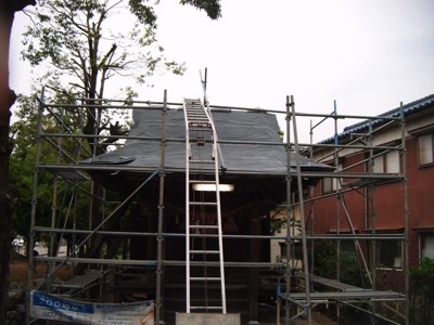富山県高岡市古定塚熊野神社屋根瓦補修工事