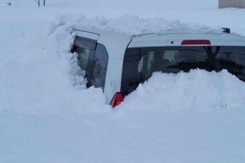 豪雪で埋もれてしまった車