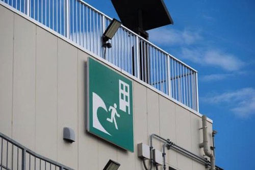 緊急避難所の避難看板