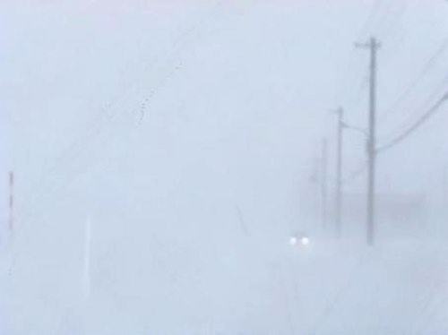 道路でのホワイトアウト