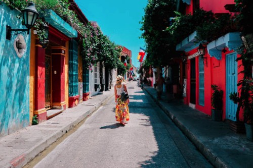 コロンビアのカラフルな町並み