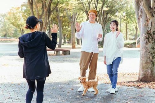 散歩中の近隣挨拶