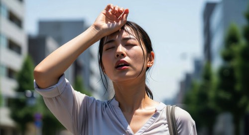 暑い女性